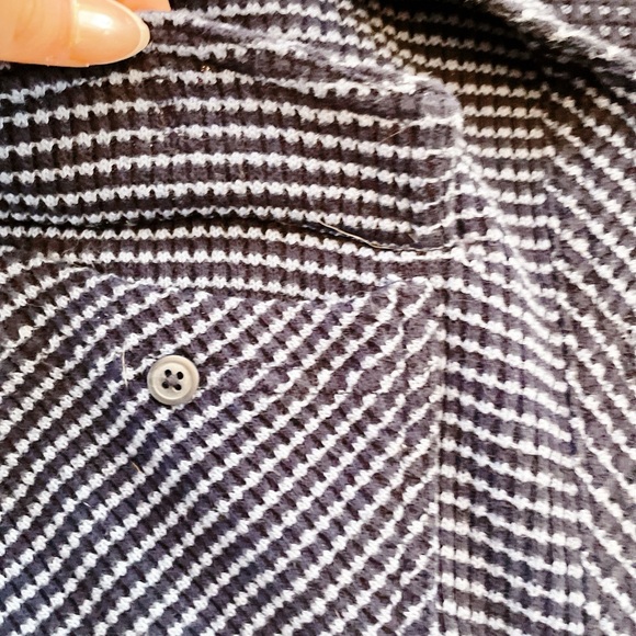 Aerie Womens LumberJane Waffle Shirt M Blue Navy Knit Thick Button-up Oversized - Picture 4 of 6